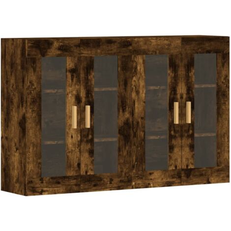 Armoires murales 2 pcs chêne fumé bois d'ingénierie (1/5)