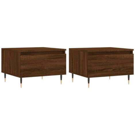 Tables basses 2 pcs chêne marron 50x46x35 bois d'ingénierie (1/5)