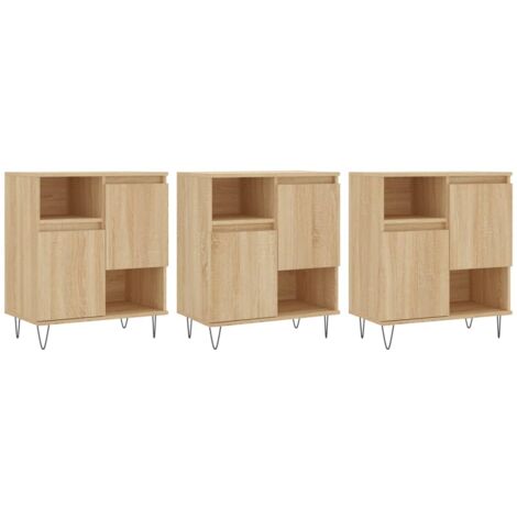 Buffets 3 pcs Chêne sonoma Bois d'ingénierie (1/5)