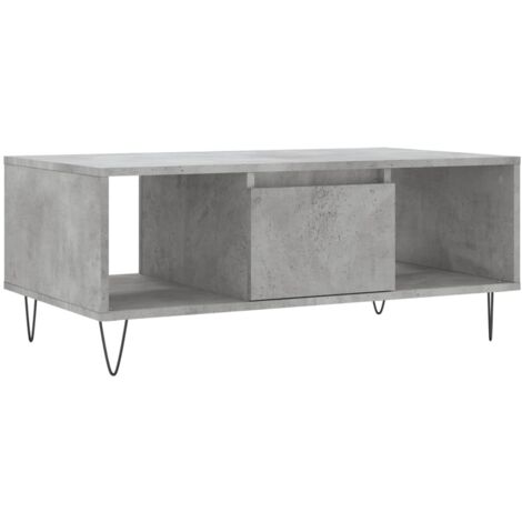 Table basse Gris béton 90x50x36,5 Bois d'ingénierie (1/5)