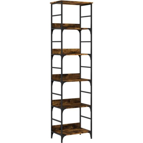 Bibliothèque chêne fumé 50x33x188,5 bois d'ingénierie (1/5)