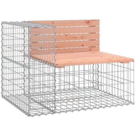 Banc jardin design gabion 92x71x65,5 bois massif de douglas (1/5)