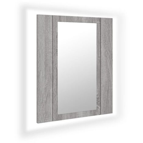 Armoire à miroir LED de salle de bain sonoma gris 40x12x45 (1/5)