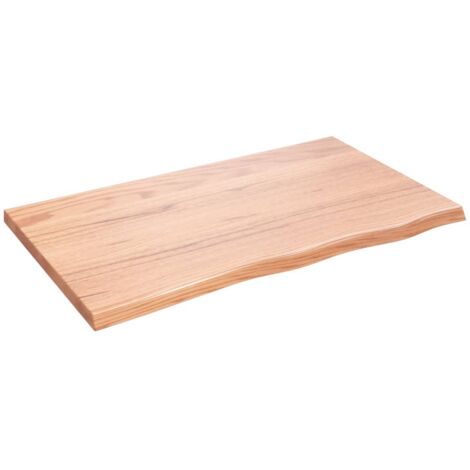 Dessus de table marron clair bois chêne massif traité (1/5)