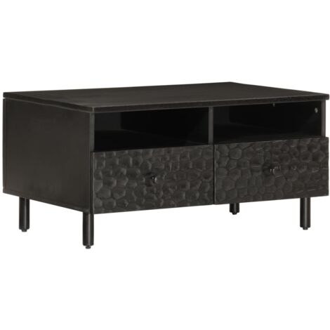 Table basse noir 80x54x40 bois massif de manguier (1/5)