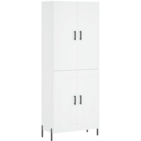 Buffet haut Blanc 69,5x34x180 Bois d'ingénierie (1/5)