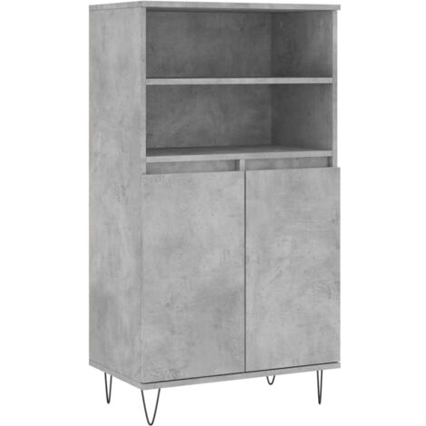 Buffet haut Gris béton 60x36x110 Bois d'ingénierie (1/5)