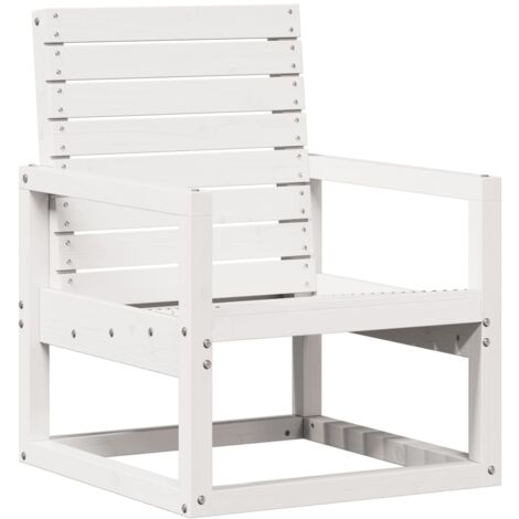 Chaise de jardin blanc 57,5x63x76 bois de pin massif (1/5)