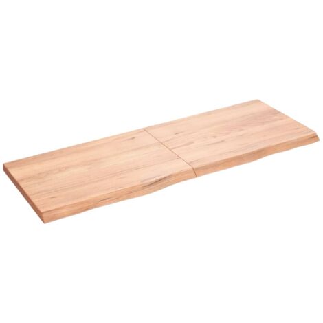 Dessus de table marron clair bois chêne massif traité (1/5)