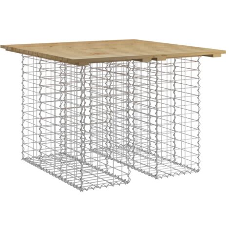Banc de jardin design gabion 100x102x72 bois de pin imprégné (1/5)