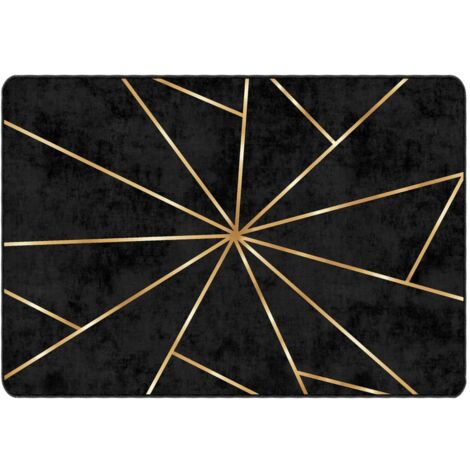 Tapis lavable noir et doré 120x180 antidérapant (1/5)
