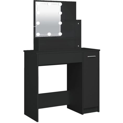 Coiffeuse avec LED noir 86,5x35x136 (1/5)
