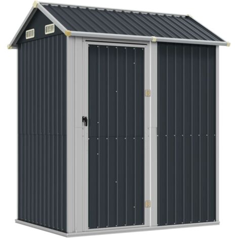 Abri de jardin anthracite 192x152,5x237 acier galvanisé (1/5)