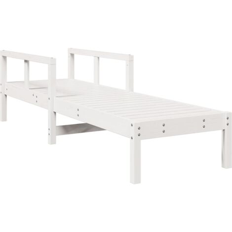 Chaise longue blanc 199,5x62x55 bois massif de pin (1/5)