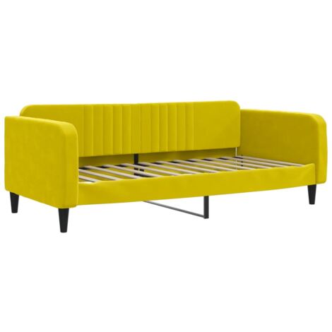 Lit de repos jaune 100x200 velours (1/5)