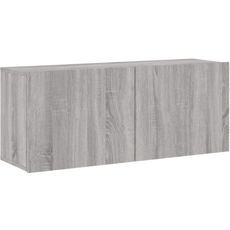 Meuble TV mural sonoma gris 100x30x41 (1/5)