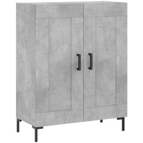 Buffet gris béton 69,5x34x90 bois d'ingénierie (1/5)