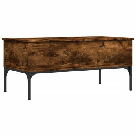 Table basse chêne fumé 100x50x45 bois d'ingénierie et métal (1/5)