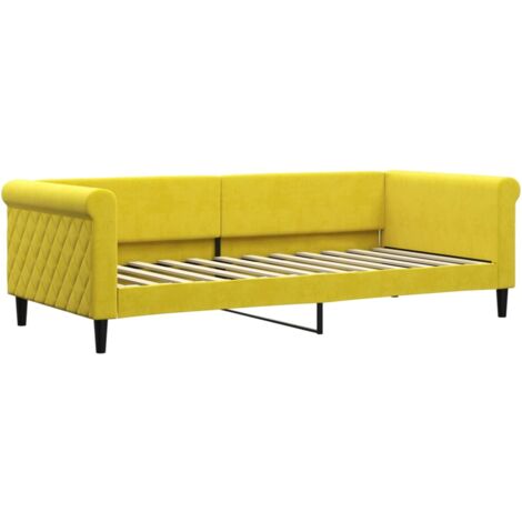 Lit de repos jaune 90x200 velours (1/5)