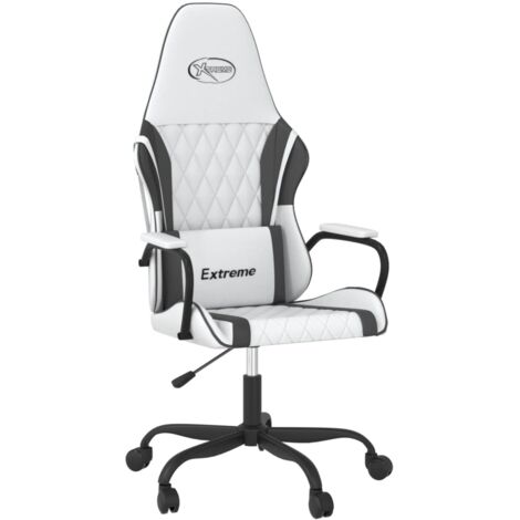 Chaise de jeu de massage Blanc et noir Similicuir (1/5)