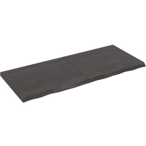Dessus de table gris foncé bois chêne massif traité (1/5)