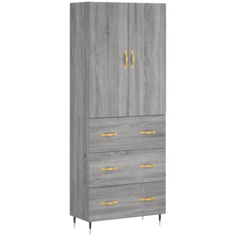 Buffet haut Sonoma gris 69,5x34x180 Bois d'ingénierie (1/5)