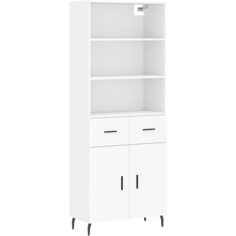 Buffet haut Blanc 69,5x34x180 Bois d'ingénierie (1/5)