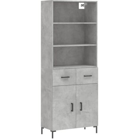 Buffet haut Gris béton 69,5x34x180 Bois d'ingénierie (1/5)