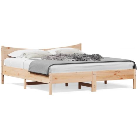 Cadre de lit avec tête de lit 180x200 bois de pin massif (1/5)