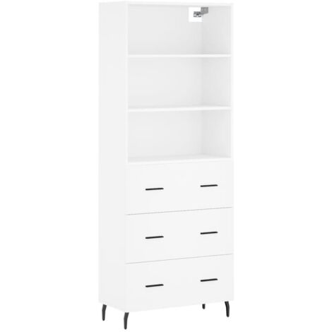 Buffet haut Blanc 69,5x34x180 Bois d'ingénierie (1/5)