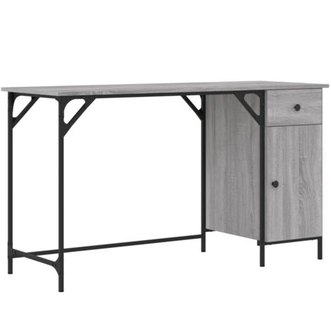 Bureau d'ordinateur sonoma gris 131x48x75 bois d’ingénierie (1/5)