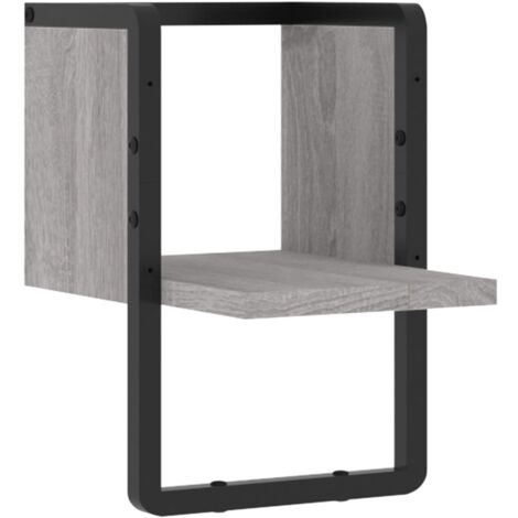 Étagère murale avec barre sonoma gris 20x25x30 (1/5)