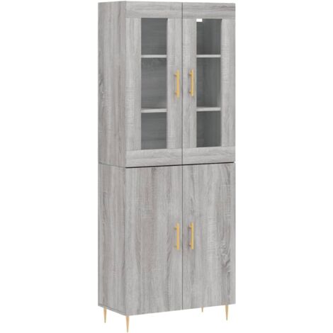 Buffet haut Sonoma gris 69,5x34x180 Bois d'ingénierie (1/5)