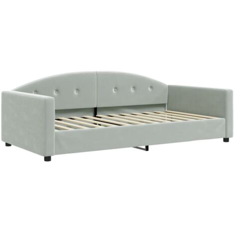 Lit de repos gris clair 100x200 velours (1/5)