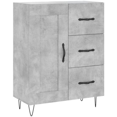 Buffet gris béton 69,5x34x90 bois d'ingénierie (1/5)