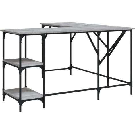 Bureau sonoma gris 139x139x75 bois d'ingénierie (1/5)
