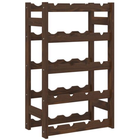 Casier à bouteilles pour 20 bouteilles marron bois pin solide (1/5)