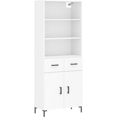 Buffet haut Blanc 69,5x34x180 Bois d'ingénierie (1/5)