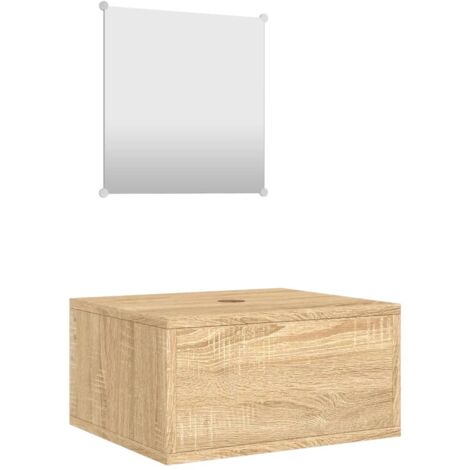 Ensemble de meubles salle de bain 2 pcs chêne bois d'ingénierie (1/5)