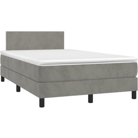 Sommier à lattes de lit avec matelas LED gris clair 120x190 (1/5)
