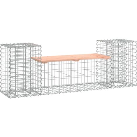 Banc de jardin design gabion 183x41x60,5 bois massif douglas (1/5)