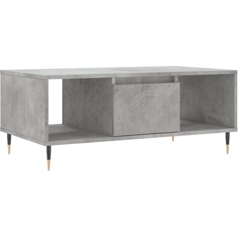 Table basse Gris béton 90x50x36,5 Bois d'ingénierie (1/5)