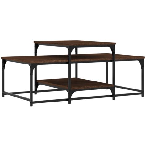 Table basse chêne marron 102x60x45 bois d'ingénierie (1/5)