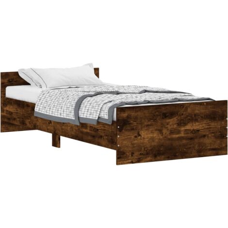 Cadre de lit chêne fumé 90x190 bois d'ingénierie (1/5)
