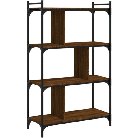 Bibliothèque 4 niveaux chêne brun 76x32x123 bois d'ingénierie (1/5)