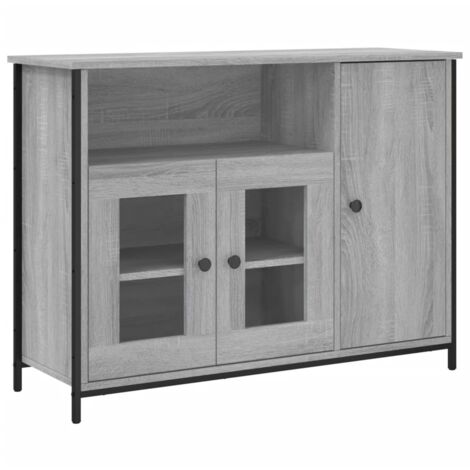 Buffet sonoma gris 100x35x75 bois d'ingénierie (1/5)