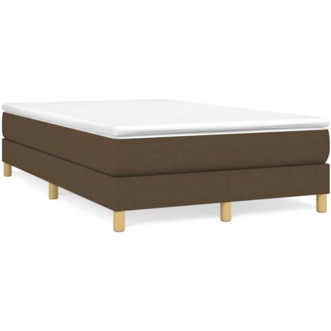 Sommier à lattes de lit et matelas marron foncé 120x190 tissu (1/5)