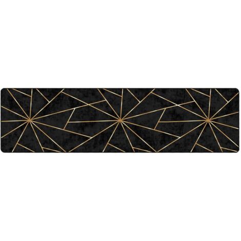 Tapis lavable noir et doré 80x300 antidérapant (1/5)