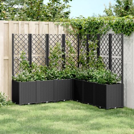 Jardinière avec treillis noir 160x160x140 PP (1/5)