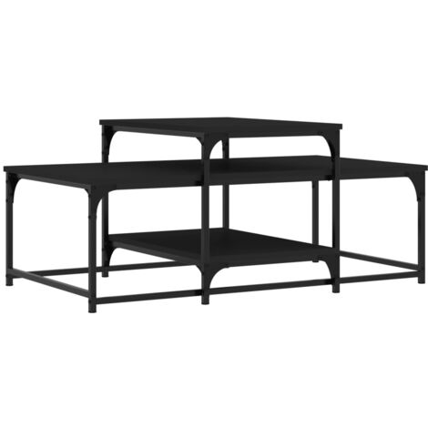Table basse noir 102x60x45 bois d'ingénierie (1/5)